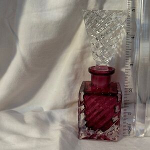 Source Unknown Ruby Red and Clear Glass Art